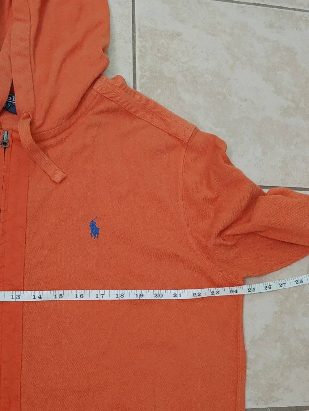 Vintage Polo Ralph Lauren Jacket Men's XL Orange Hooded Full Zip